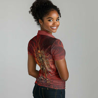 Sekhmet Women Polo Shirt Egyptian Fiery Lioness Head and Ancient Warrior