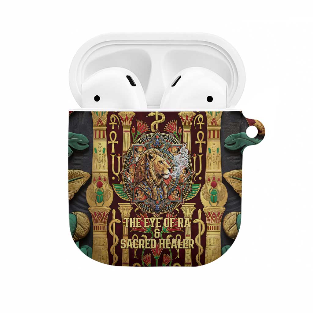 Sekhmet AirPods Case with Eye of Ra and Sacred Lion Symbol in Egyptian Healer