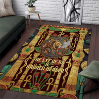 Sekhmet Area Rug with Eye of Ra and Sacred Lion Symbol in Egyptian Healer