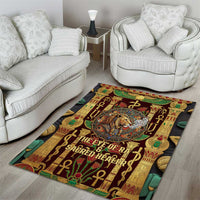 Sekhmet Area Rug with Eye of Ra and Sacred Lion Symbol in Egyptian Healer