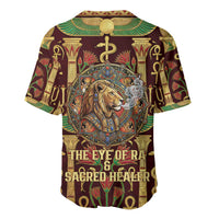 Sekhmet Baseball Jersey with Eye of Ra and Sacred Lion Symbol in Egyptian Healer