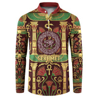 Sekhmet Button Sweatshirt with Eye of Ra and Sacred Lion Symbol in Egyptian Healer