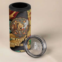Sekhmet 4 in 1 Can Cooler Tumbler with Eye of Ra and Sacred Lion Symbol in Egyptian Healer