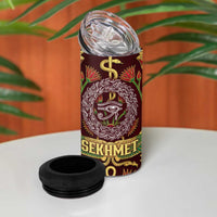Sekhmet 4 in 1 Can Cooler Tumbler with Eye of Ra and Sacred Lion Symbol in Egyptian Healer