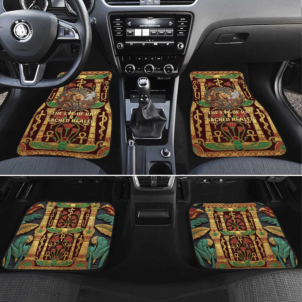 Sekhmet Car Mats with Eye of Ra and Sacred Lion Symbol in Egyptian Healer
