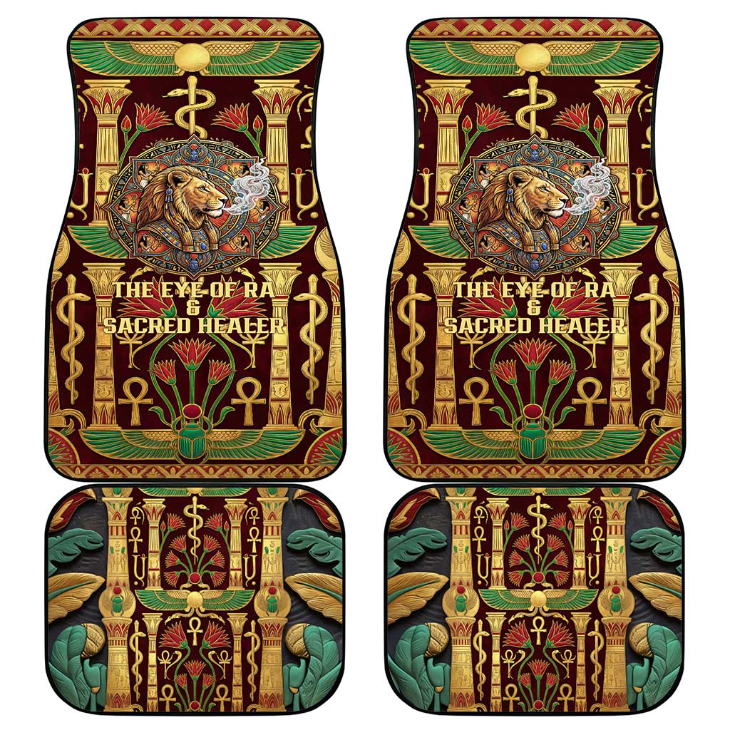Sekhmet Car Mats with Eye of Ra and Sacred Lion Symbol in Egyptian Healer
