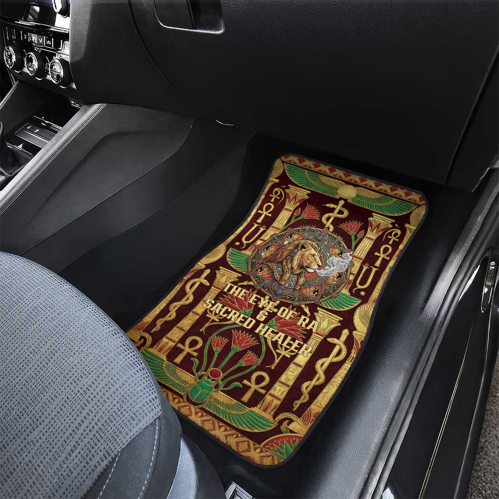 Sekhmet Car Mats with Eye of Ra and Sacred Lion Symbol in Egyptian Healer