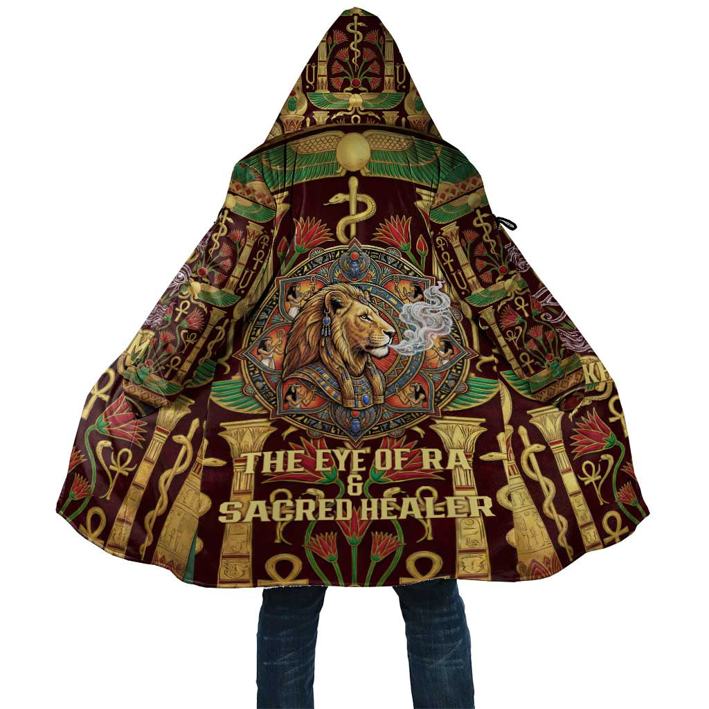 Sekhmet Cloak with Eye of Ra and Sacred Lion Symbol in Egyptian Healer