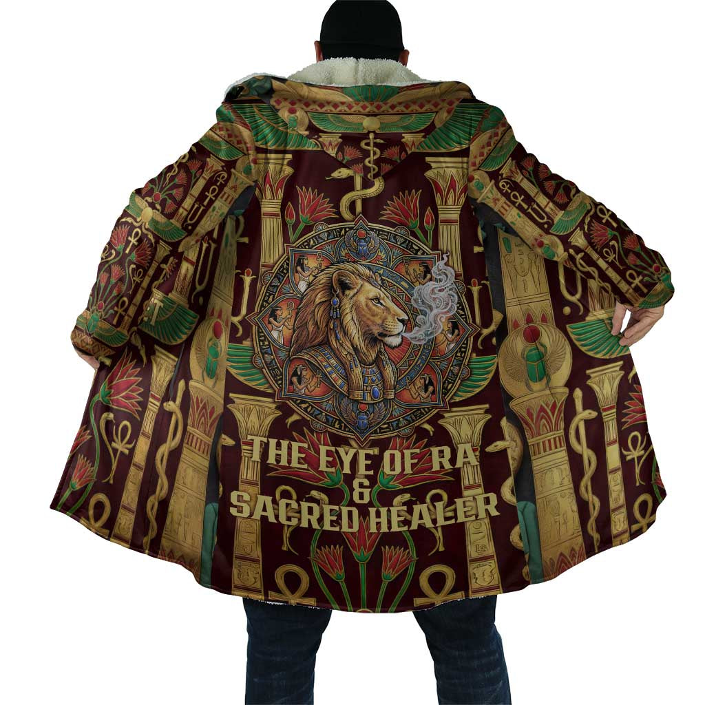Sekhmet Cloak with Eye of Ra and Sacred Lion Symbol in Egyptian Healer