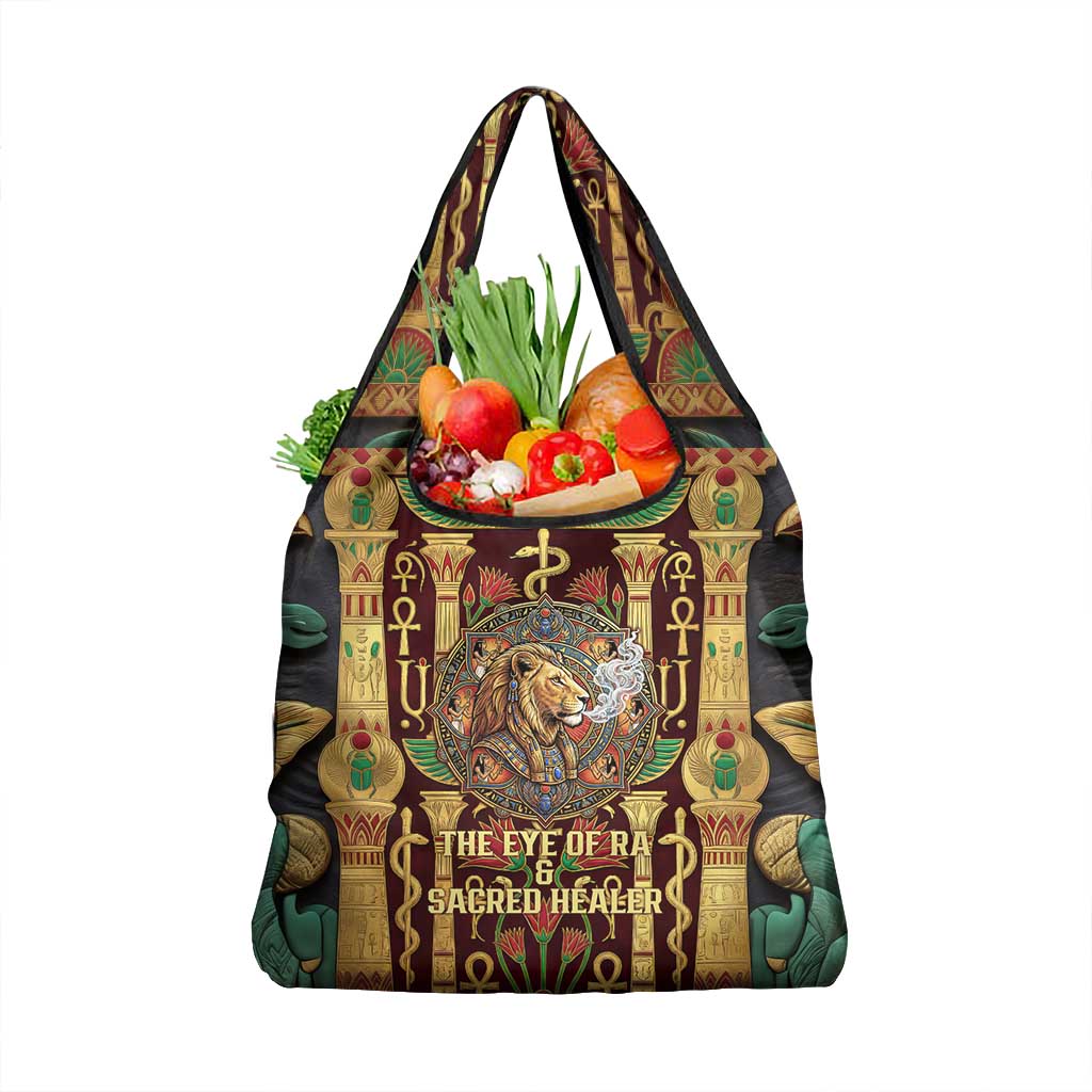Sekhmet Grocery Bag with Eye of Ra and Sacred Lion Symbol in Egyptian Healer