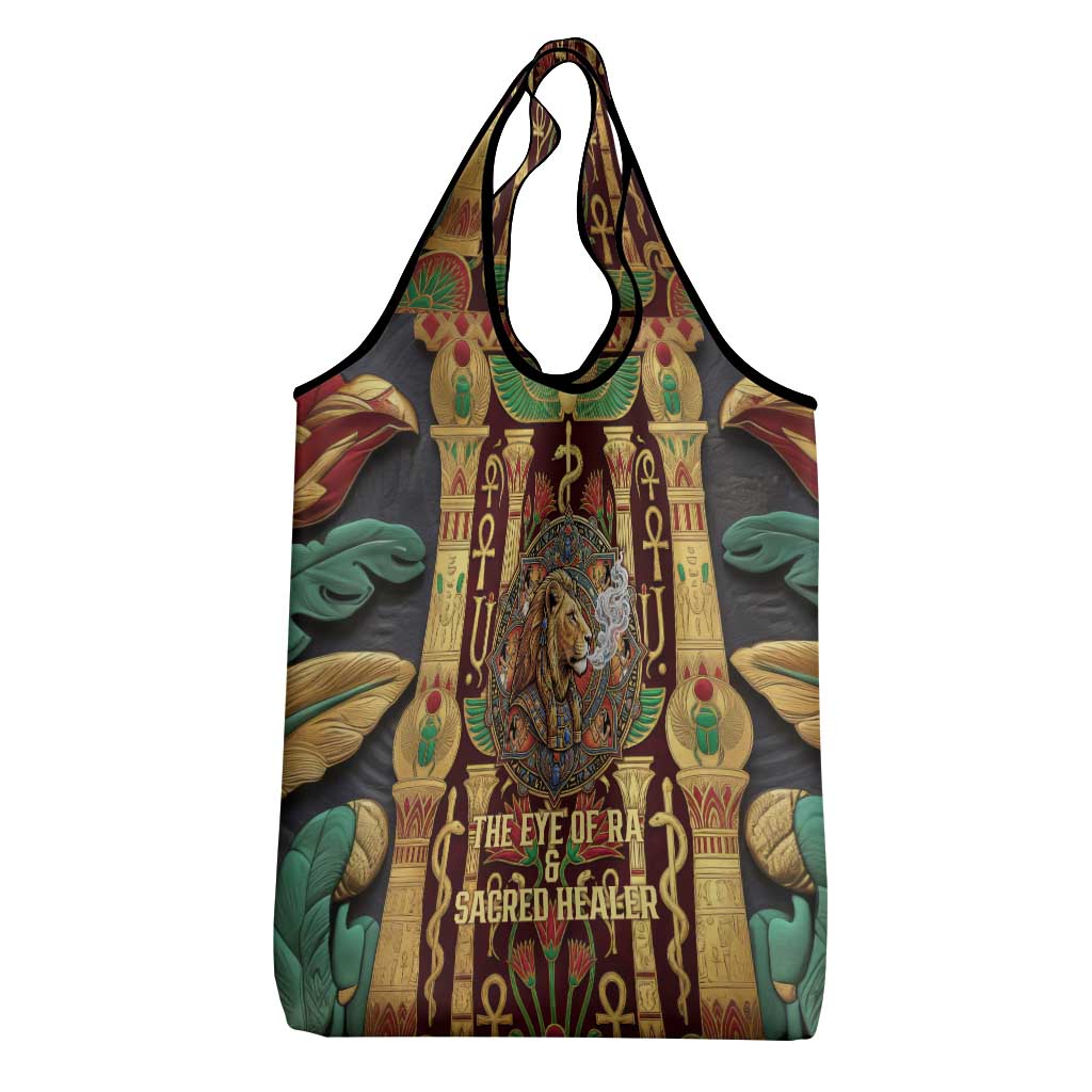 Sekhmet Grocery Bag with Eye of Ra and Sacred Lion Symbol in Egyptian Healer