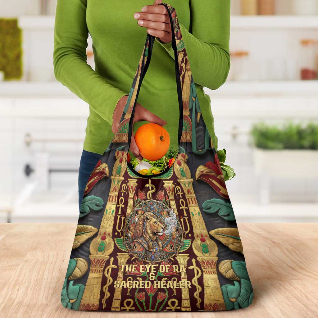 Sekhmet Grocery Bag with Eye of Ra and Sacred Lion Symbol in Egyptian Healer