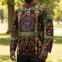 Sekhmet Hockey Jersey with Eye of Ra and Sacred Lion Symbol in Egyptian Healer