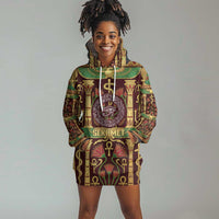 Sekhmet Hoodie Dress with Eye of Ra and Sacred Lion Symbol in Egyptian Healer