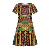 Sekhmet Kid Short Sleeve Dress with Eye of Ra and Sacred Lion Symbol in Egyptian Healer