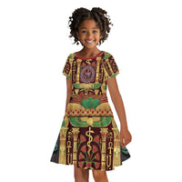 Sekhmet Kid Short Sleeve Dress with Eye of Ra and Sacred Lion Symbol in Egyptian Healer