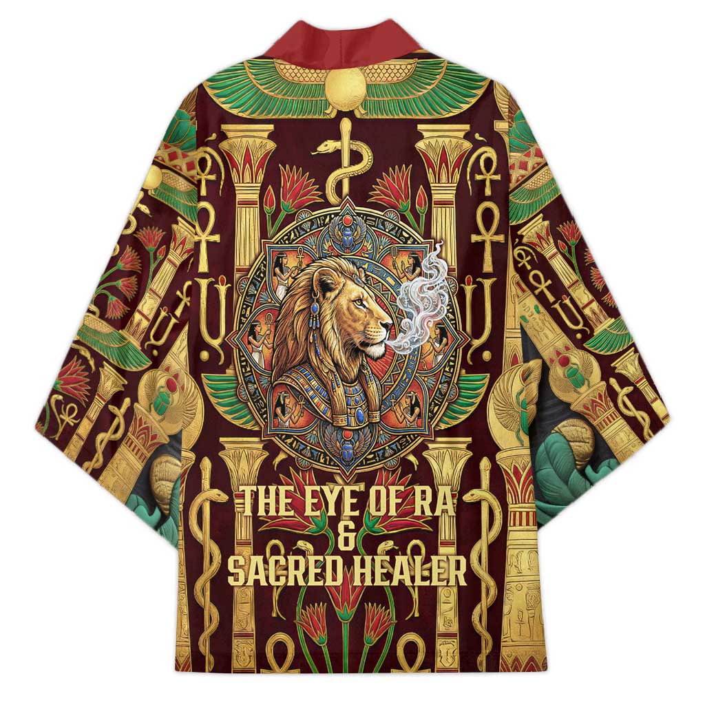 Sekhmet Kimono with Eye of Ra and Sacred Lion Symbol in Egyptian Healer