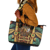 Sekhmet Leather Tote Bag with Eye of Ra and Sacred Lion Symbol in Egyptian Healer