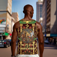 Sekhmet Men Tank Top with Eye of Ra and Sacred Lion Symbol in Egyptian Healer