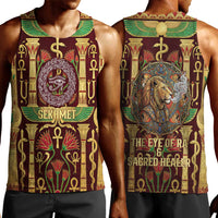 Sekhmet Men Tank Top with Eye of Ra and Sacred Lion Symbol in Egyptian Healer