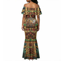 Sekhmet Mermaid Dress with Eye of Ra and Sacred Lion Symbol in Egyptian Healer
