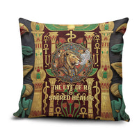 Sekhmet Pillow Cover with Eye of Ra and Sacred Lion Symbol in Egyptian Healer