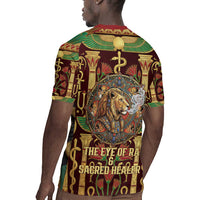 Sekhmet Rugby Jersey with Eye of Ra and Sacred Lion Symbol in Egyptian Healer