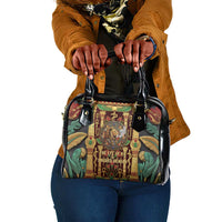 Sekhmet Shoulder Handbag with Eye of Ra and Sacred Lion Symbol in Egyptian Healer