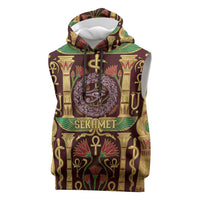 Sekhmet Sleeveless Hoodie with Eye of Ra and Sacred Lion Symbol in Egyptian Healer