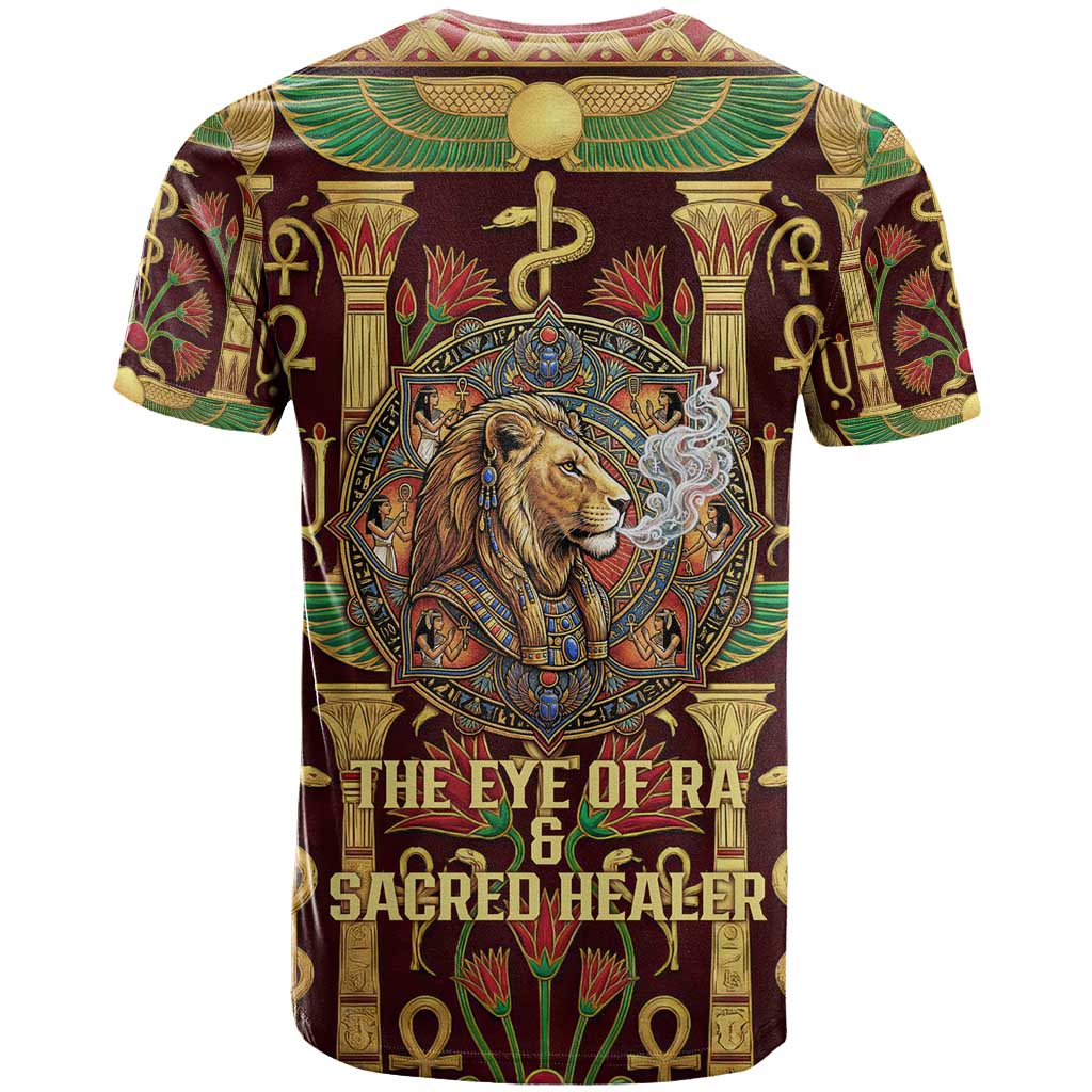 Sekhmet T shirt with Eye of Ra and Sacred Lion Symbol in Egyptian Healer