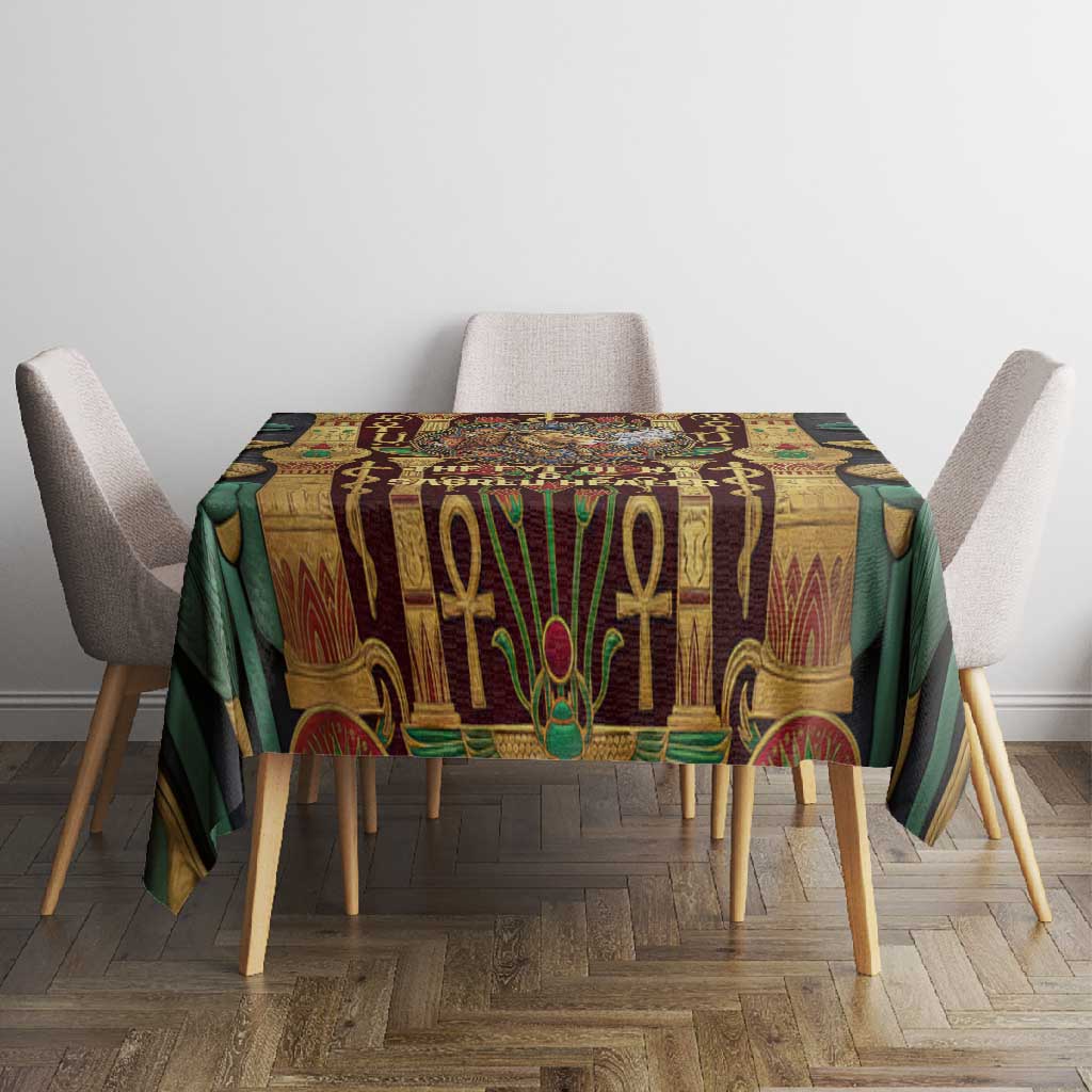 Sekhmet Tablecloth with Eye of Ra and Sacred Lion Symbol in Egyptian Healer