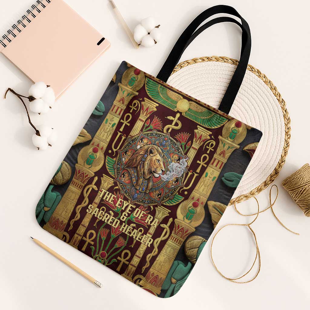 Sekhmet Tote Bag with Eye of Ra and Sacred Lion Symbol in Egyptian Healer