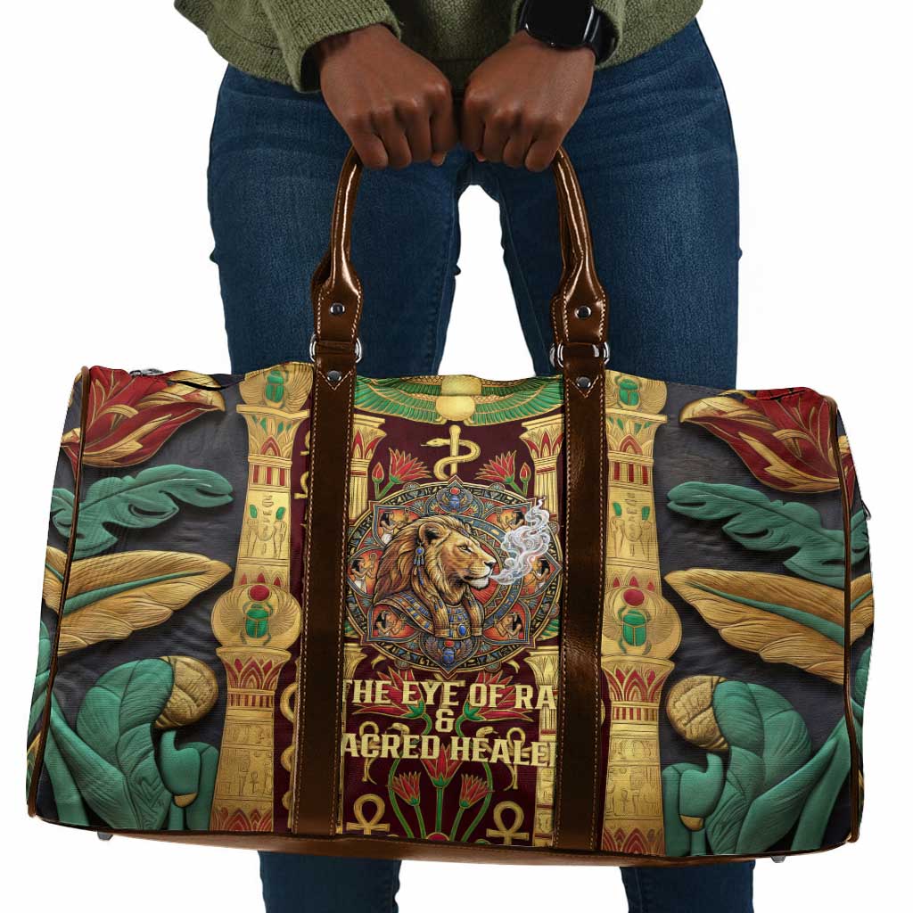 Sekhmet Travel Bag with Eye of Ra and Sacred Lion Symbol in Egyptian Healer