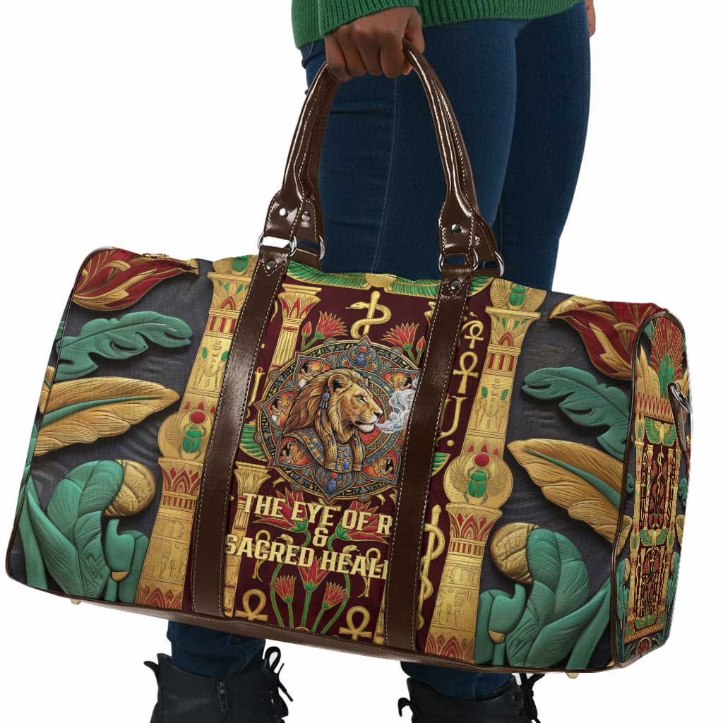 Sekhmet Travel Bag with Eye of Ra and Sacred Lion Symbol in Egyptian Healer