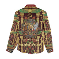 Sekhmet Women Casual Shirt with Eye of Ra and Sacred Lion Symbol in Egyptian Healer