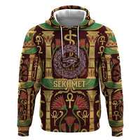 Sekhmet Zip Hoodie with Eye of Ra and Sacred Lion Symbol in Egyptian Healer