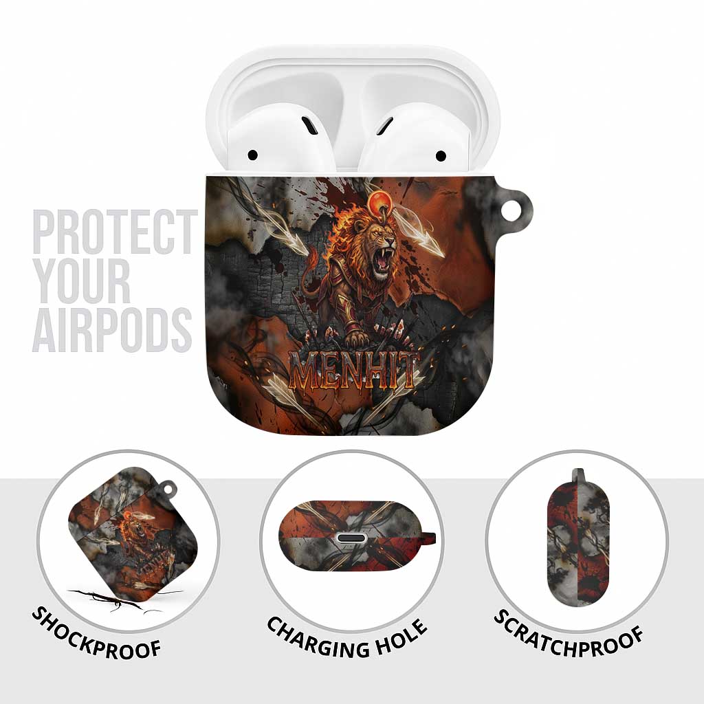 Menhit Egyptian AirPods Case Warrior Goddess Fiery Lion Eye Arrows and Blood Battle