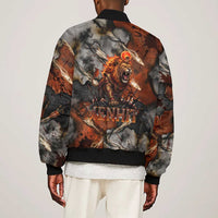 Menhit Egyptian Bomber Jacket Warrior Goddess Fiery Lion Eye Arrows and Blood Battle