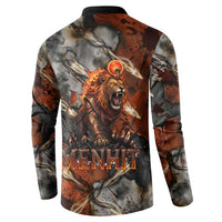 Menhit Egyptian Button Sweatshirt Warrior Goddess Fiery Lion Eye Arrows and Blood Battle