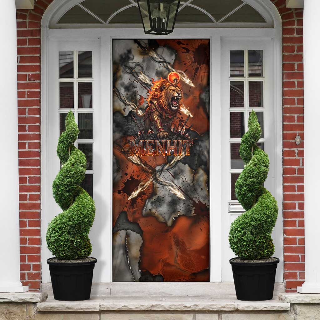 Menhit Egyptian Door Cover Warrior Goddess Fiery Lion Eye Arrows and Blood Battle