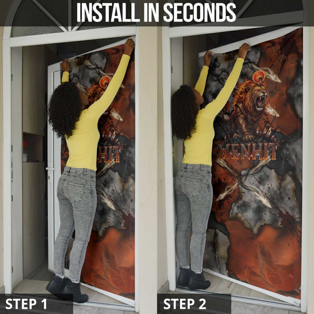 Menhit Egyptian Door Cover Warrior Goddess Fiery Lion Eye Arrows and Blood Battle