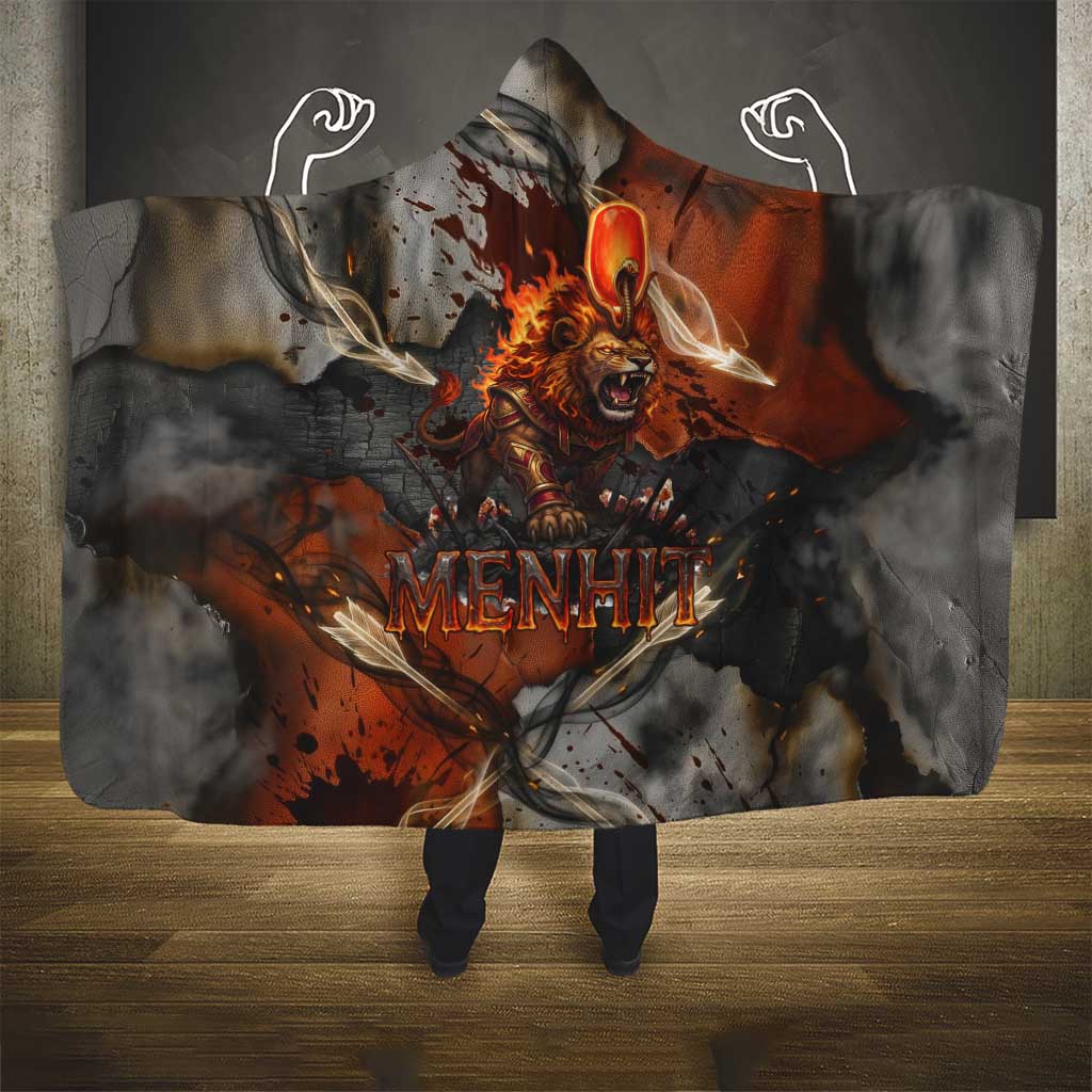 Menhit Egyptian Hooded Blanket Warrior Goddess Fiery Lion Eye Arrows and Blood Battle