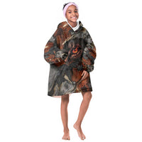 Menhit Egyptian Kid Wearable Blanket Hoodie Warrior Goddess Fiery Lion Eye Arrows and Blood Battle