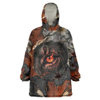 Menhit Egyptian Kid Wearable Blanket Hoodie Warrior Goddess Fiery Lion Eye Arrows and Blood Battle