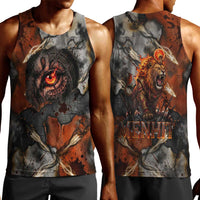 Menhit Egyptian Men Tank Top Warrior Goddess Fiery Lion Eye Arrows and Blood Battle