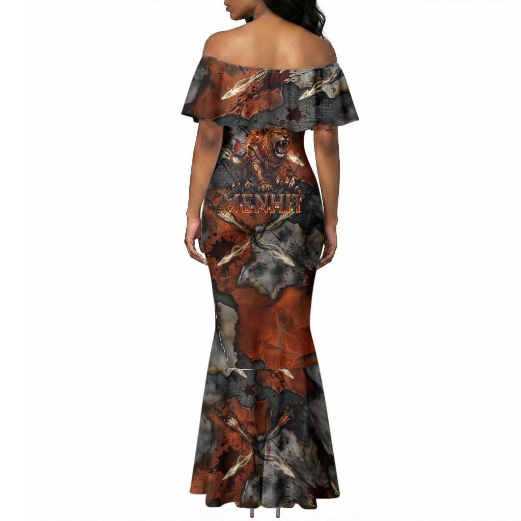Menhit Egyptian Mermaid Dress Warrior Goddess Fiery Lion Eye Arrows and Blood Battle