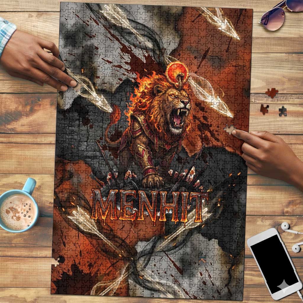 Menhit Egyptian Puzzle Warrior Goddess Fiery Lion Eye Arrows and Blood Battle