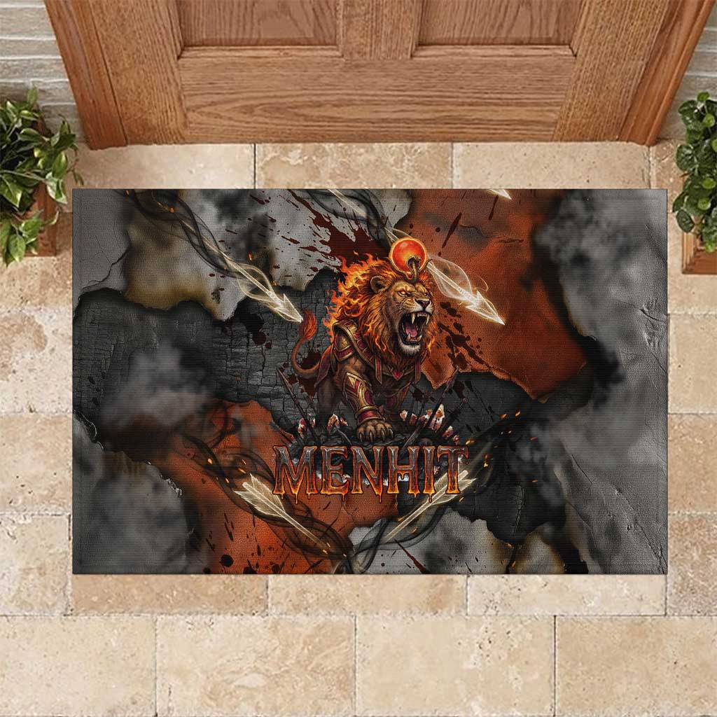Menhit Egyptian Rubber Doormat Warrior Goddess Fiery Lion Eye Arrows and Blood Battle