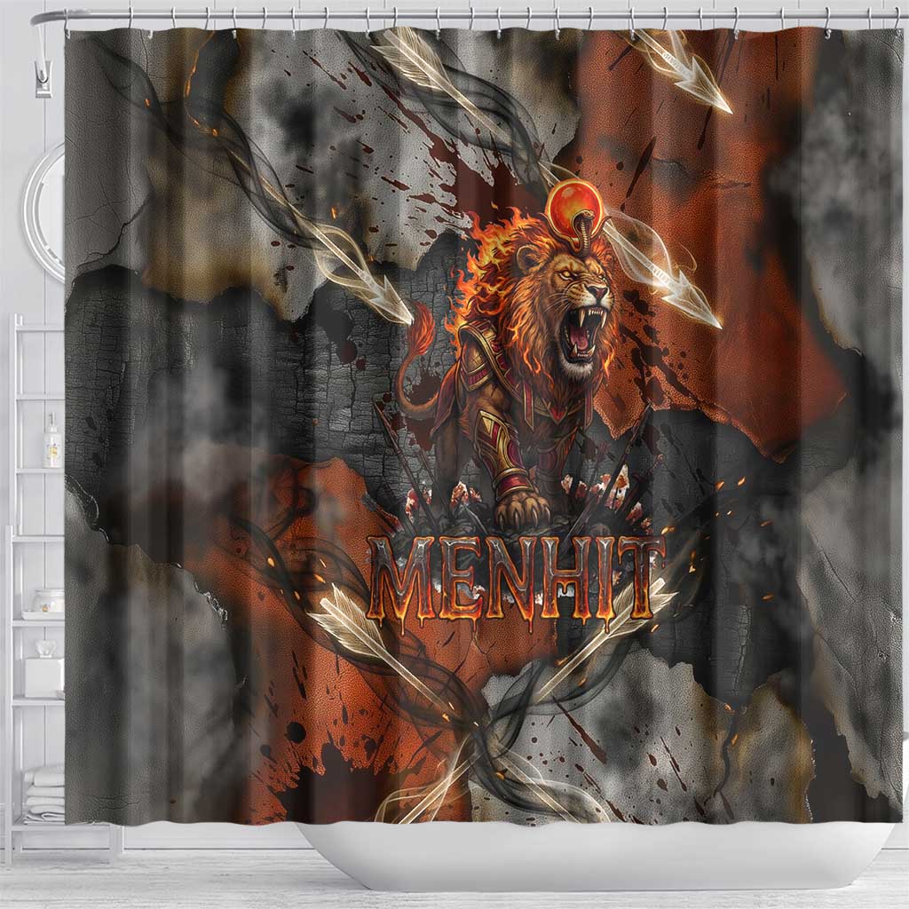 Menhit Egyptian Shower Curtain Warrior Goddess Fiery Lion Eye Arrows and Blood Battle