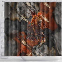 Menhit Egyptian Shower Curtain Warrior Goddess Fiery Lion Eye Arrows and Blood Battle